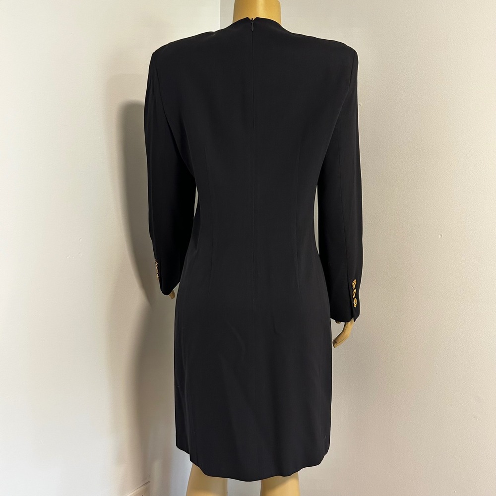 Rena Lange Vintage West Germany Navy Wool Blend Double Breasted Dress size small - Picture 5 of 9